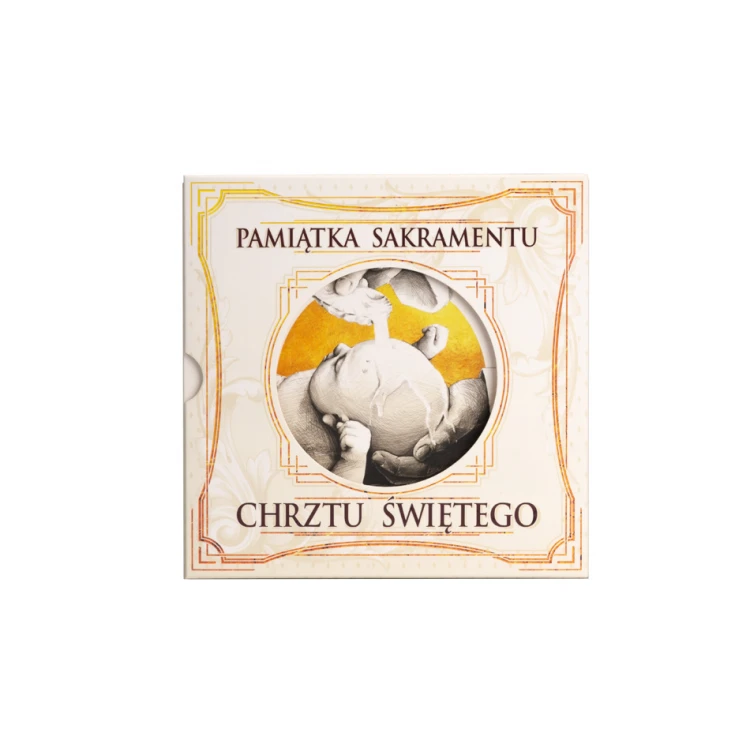 Moneta z dedykacją - pozłacana - Pamiątka Chrztu Świętego - MON008