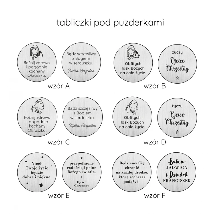 Pamiątka Chrztu Świętego - puzderka z masy perłowej na pierwszy ząbek i pukiel włosów - PCS004